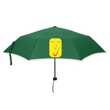 Feines Lächeln SQ. - Regenschirm (klein) - Flaschengrün - Vorne