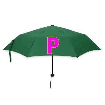 P - Dein Name - Dein Buchstabe - Regenschirm (klein) - Flaschengrün - Vorne