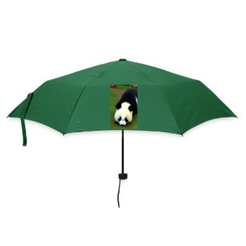 Panda coole Porträtzeichnung Nahaufnahme cool - Regenschirm (klein) - Flaschengrün - Vorne