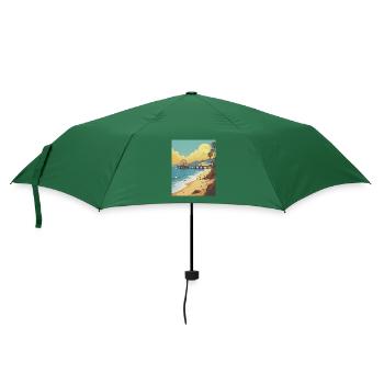 Santa Monica Vibes - Regenschirm (klein) - Flaschengrün - Vorne