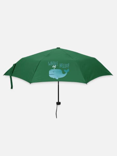 Wal Hallo - Wal - Regenschirm (klein) - Flaschengrün