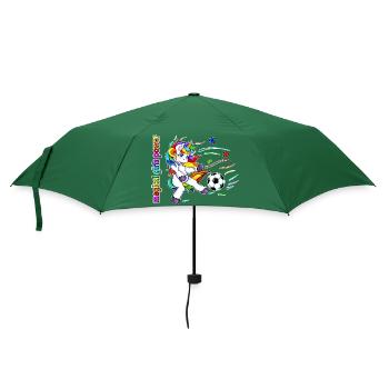 Einhorn Mädchen Fußball - magical girl power - Regenschirm (klein) - Flaschengrün - Vorne