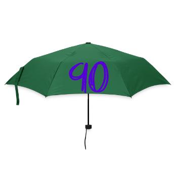 90 JAHRE. 90-JÄHRIGES JUBILÄUM. GEBURTSTAG 90 JAHRE. 90 - Regenschirm (klein) - Flaschengrün - Vorne