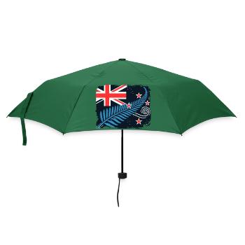 Neuseeland Aotearoa Kiwi 11 - Regenschirm (klein) - Flaschengrün - Vorne