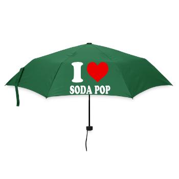 Ich liebe Soda Pop Herz Lustig Witzig - Regenschirm (klein) - Flaschengrün - Vorne