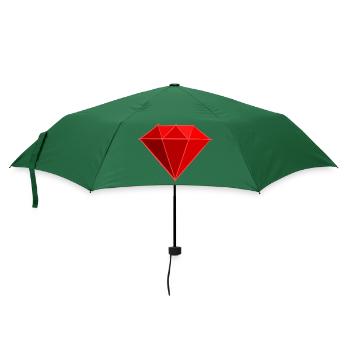 Edelsteine: Rubin Zeichnung / Symbol. Juwel. - Regenschirm (klein) - Flaschengrün - Vorne