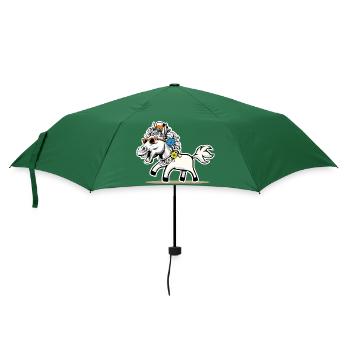 lustig witzig spaßig Pferd Pferde Gaul Kinder Kind - Regenschirm (klein) - Flaschengrün - Vorne