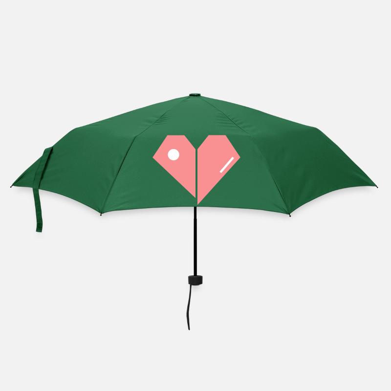 Broken Pink Heart – Abstract Shape - Umbrella (small) - bottlegreen