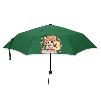 Cute Wild & 3 Leopard Girl Theme - Regenschirm (klein) - Flaschengrün - Vorne
