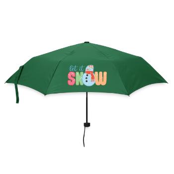 Lass es schneien lustiger Schneemann Winter Weihnachtsgeschenk - Regenschirm (klein) - Flaschengrün - Vorne