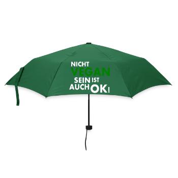 Nicht vegan sein ist auch ok - Regenschirm (klein) - Flaschengrün - Vorne