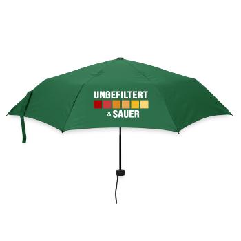 Aquarium-Fisch Aquarianer "ungefiltert und sauer" - Regenschirm (klein) - Flaschengrün - Vorne