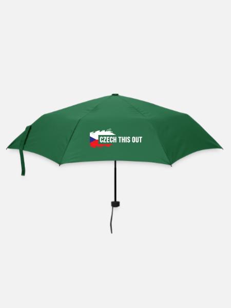 Tschechien tschechisch Prag "czech this out" - Regenschirm (klein) - Flaschengrün