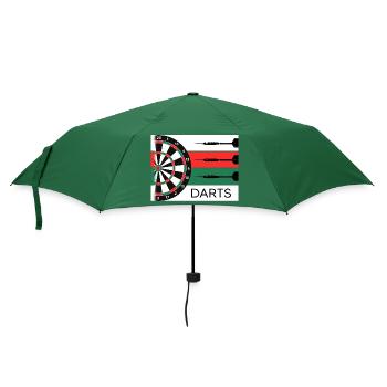 Dart Dartspieler darten Dartscheibe - Regenschirm (klein) - Flaschengrün - Vorne