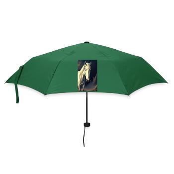 Pferd | reiten | Tier | Reittier | Bunt - Regenschirm (klein) - Flaschengrün - Vorne