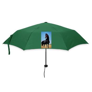 Pferd | reiten | Tier | Reittier | Bunt - Regenschirm (klein) - Flaschengrün - Vorne