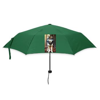 Wolf | Raubtier | Hund | Mystisch - Regenschirm (klein) - Flaschengrün - Vorne