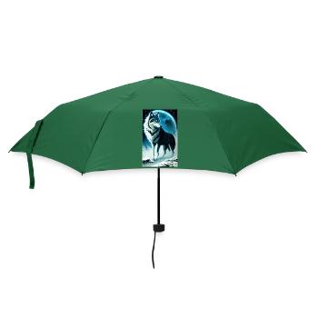 Wolf | Raubtier | Hund | Mystisch - Regenschirm (klein) - Flaschengrün - Vorne