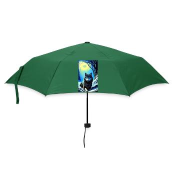 Wolf | Raubtier | Hund | Mystisch - Regenschirm (klein) - Flaschengrün - Vorne