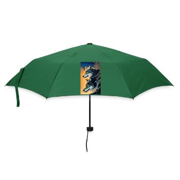Wolf | Raubtier | Hund | Mystisch - Regenschirm (klein) - Flaschengrün - Vorne