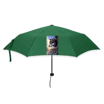 Wolf | Raubtier | Hund | Mystisch - Regenschirm (klein) - Flaschengrün - Vorne