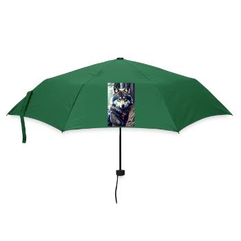 Wolf | Raubtier | Hund | Mystisch - Regenschirm (klein) - Flaschengrün - Vorne
