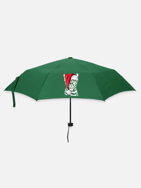 Santa Bengalkatze Weihnachten Katze Wilsigns - Regenschirm (klein) - Flaschengrün