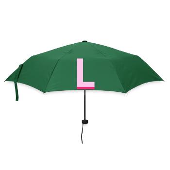 Pop und moderner rosa Buchstabe l - Regenschirm (klein) - Flaschengrün - Vorne
