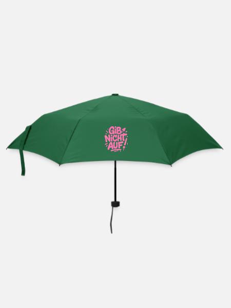 Gib nicht auf - Regenschirm (klein) - Flaschengrün