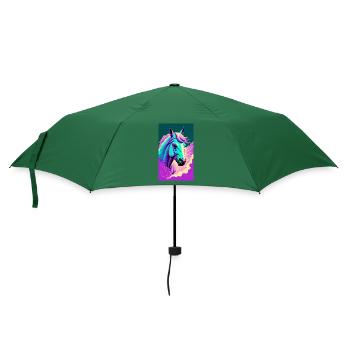 Pferd | reiten | Tier | Reittier | Bunt - Regenschirm (klein) - Flaschengrün - Vorne