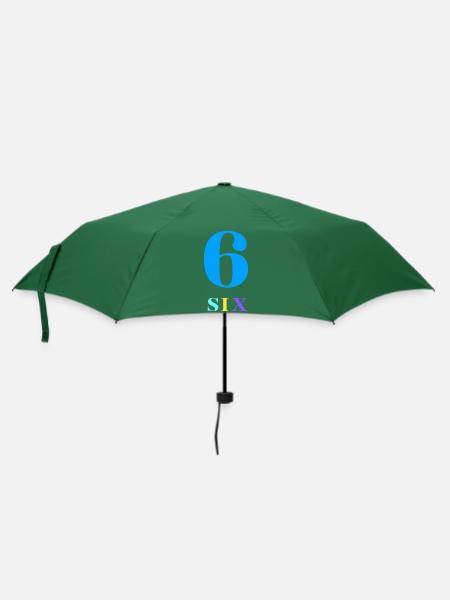 Sechs-6-jähriges Jubiläum - Regenschirm (klein) - Flaschengrün