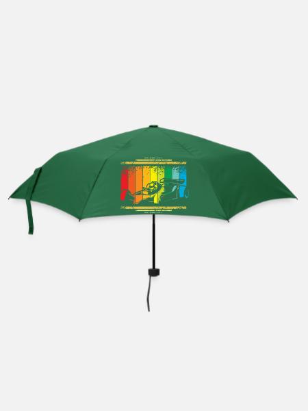 Rennfahrer Vintage - Regenschirm (klein) - Flaschengrün