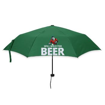 Schweißen Schweißer Metallbau Eisenarbeiter Bier - Regenschirm (klein) - Flaschengrün - Vorne