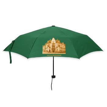 Aue Rathaus Erzgebirge Sachsen Bergbau Wismut - Regenschirm (klein) - Flaschengrün - Vorne