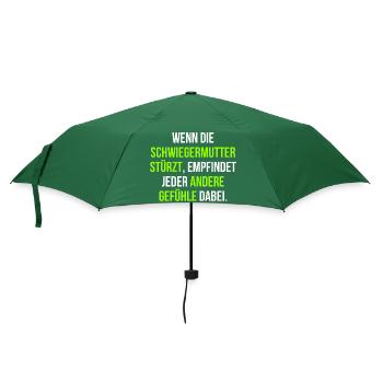Schwiegermutter Familie Spruch - Regenschirm (klein) - Flaschengrün - Vorne