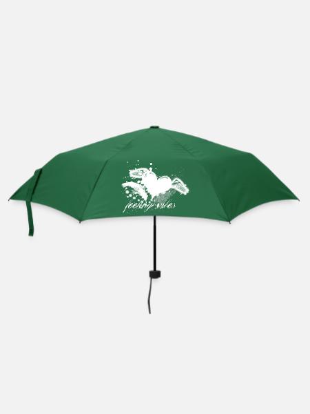 Farbklecks Couture Script - Regenschirm (klein) - Flaschengrün