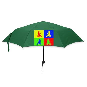 Junior Biker Pop Art Color - Regenschirm (klein) - Flaschengrün - Vorne