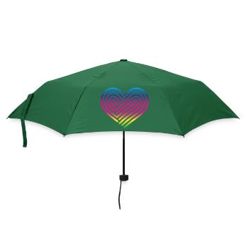 Regenbogen Herz Homosexualität LGBT Liebe - Regenschirm (klein) - Flaschengrün - Vorne