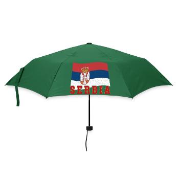 Serbien Herkunft Heimat Liebe Adler National Balka - Regenschirm (klein) - Flaschengrün - Vorne