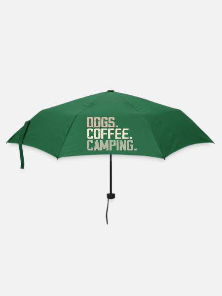 Hunde Kaffee Camping Lustige Camper - Regenschirm (klein) - Flaschengrün