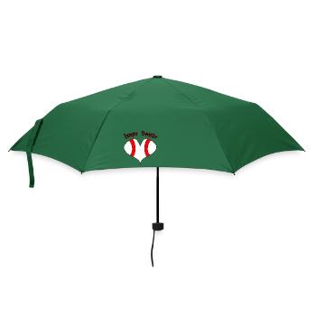 I LOVE (meinen Stadteil) Bergen-Enkheim, Frankfurt - Regenschirm (klein) - Flaschengrün - Vorne