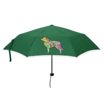 Pyrenäen-Sennenhund, vollständig anpassbar nach Wunsch - Regenschirm (klein) - Flaschengrün - Vorne