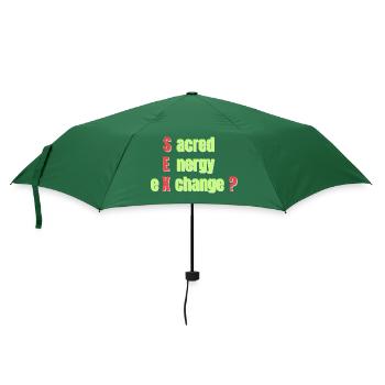 Heiliger Energieaustausch - Regenschirm (klein) - Flaschengrün - Vorne