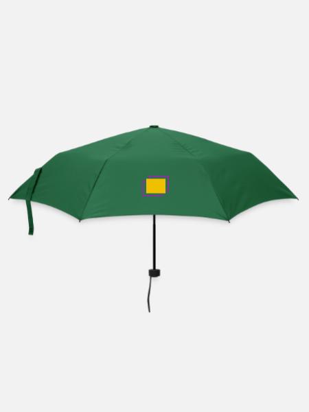 Gelber und fuchsiafarbener gestaffelter Rahmen - Regenschirm (klein) - Flaschengrün