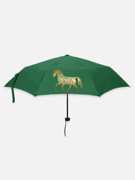 Pferd - Regenschirm (klein) - Flaschengrün