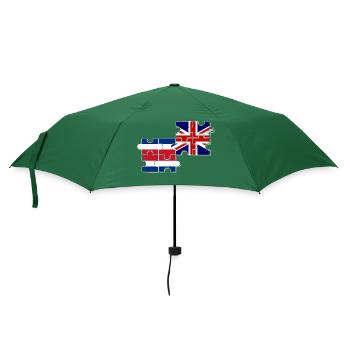 Costa Rica Großbritannien Flagge - Regenschirm (klein) - Flaschengrün - Vorne