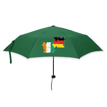 Elfenbeinküste Deutschland Herzschlag Flagge - Regenschirm (klein) - Flaschengrün - Vorne