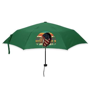 4. Juli Retro Native American - Regenschirm (klein) - Flaschengrün - Vorne