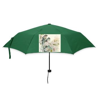 2 Vögel auf einem Zweig - Regenschirm (klein) - Flaschengrün - Vorne