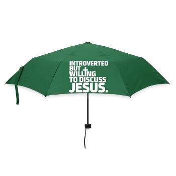 Christlicher Humor für Gläubige - Regenschirm (klein) - Flaschengrün - Vorne